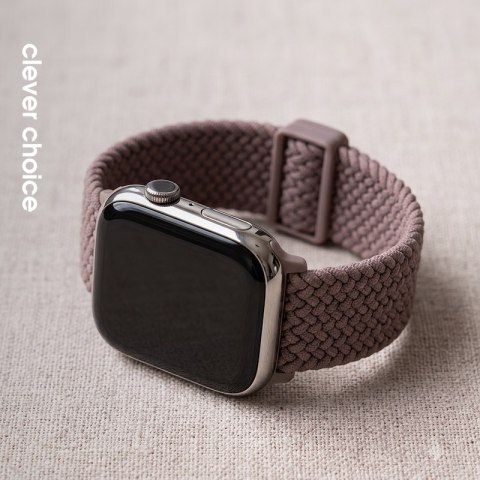 Crong Wave Band - Pleciony pasek do Apple Watch 44/45/46/49 mm (brązowy)