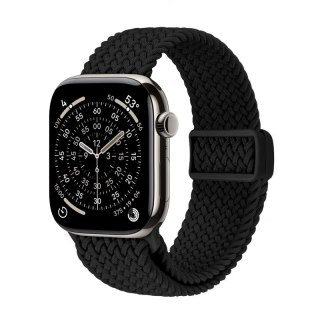 Crong Wave Band - Pleciony pasek do Apple Watch 44/45/46/49 mm (czarny)