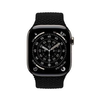 Crong Wave Band - Pleciony pasek do Apple Watch 44/45/46/49 mm (czarny)