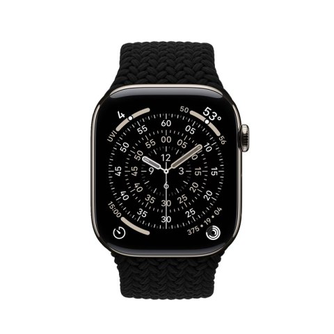 Crong Wave Band - Pleciony pasek do Apple Watch 44/45/46/49 mm (czarny)