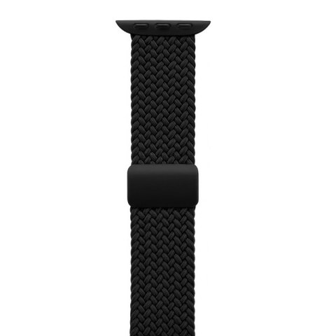 Crong Wave Band - Pleciony pasek do Apple Watch 44/45/46/49 mm (czarny)