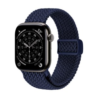 Crong Wave Band - Pleciony pasek do Apple Watch 44/45/46/49 mm (granatowy)