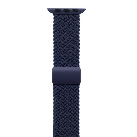 Crong Wave Band - Pleciony pasek do Apple Watch 44/45/46/49 mm (granatowy)