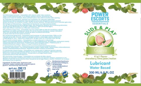 Power Escorts - DR12 - Guava Water-Based Lubricant 200ml - Slide & Play Personal Lube