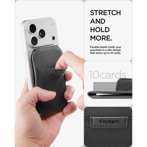 Spigen Slim Fold S314-4 MagSafe - Portfel magnetyczny z funkcją podstawki (Black)