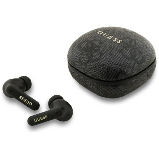 Guess 4G Classic Metal Logo - Słuchawki Bluetooth TWS ENC + etui ładujące (czarny)