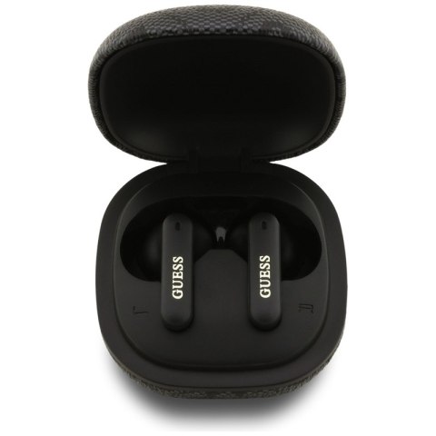 Guess 4G Classic Metal Logo - Słuchawki Bluetooth TWS ENC + etui ładujące (czarny)