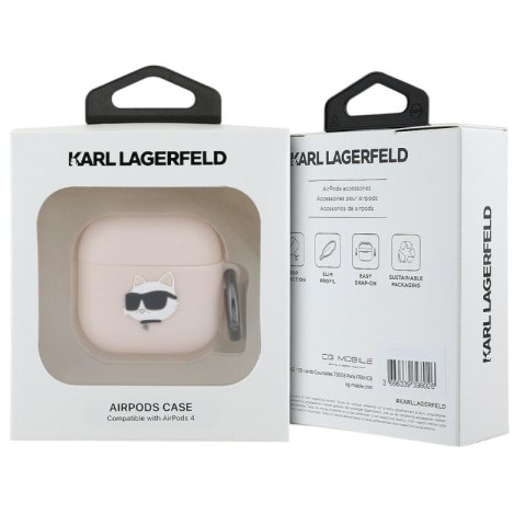 Karl Lagerfeld Silicone Choupette Head 3D - Etui AirPods 4 (różowy)
