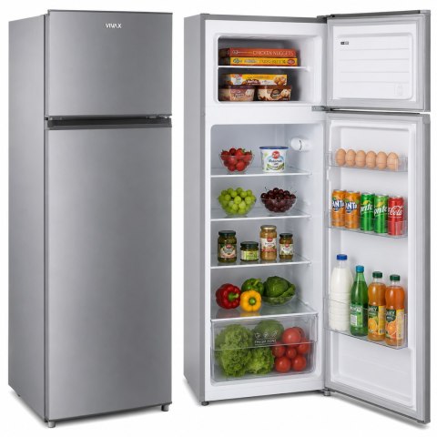 Lodówka Wolnostojąca 143 cm 204L INOX Chłodziarko Zamrażarka Vivax DD-207