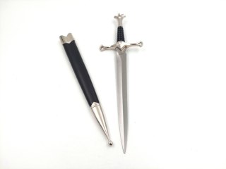 Stalowy sztylet rycerski - replika 35 cm z pochwą - SW-116