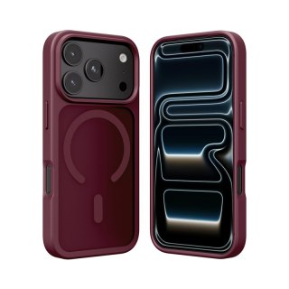 Crong Hybrid Matte Magnetic - Etui MagSafe iPhone 17 Pro Max (burgundowy)