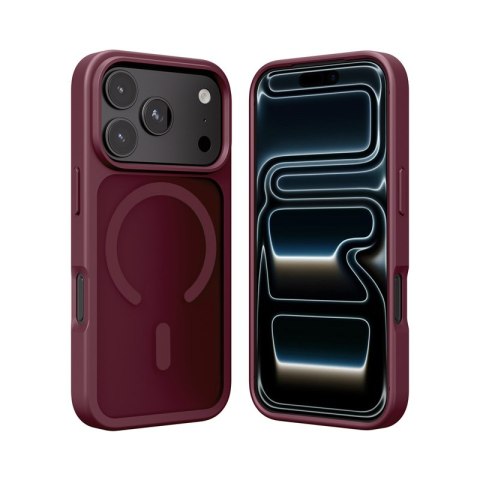 Crong Hybrid Matte Magnetic - Etui MagSafe iPhone 17 Pro (burgundowy)