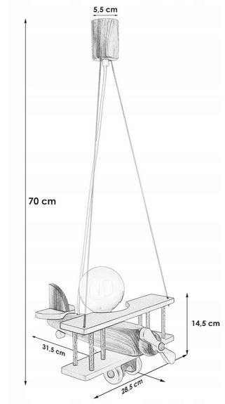 Lampa wisząca Samolot mały - szaro-niebieski