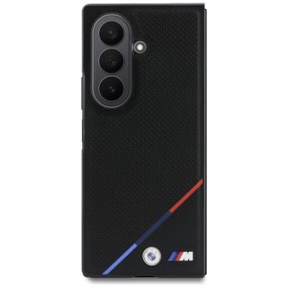 BMW M Leather Perforated Tricolor Stripe Metal Logos MagSafe - Etui Samsung Galaxy Z Fold 8 Ultra (czarny)