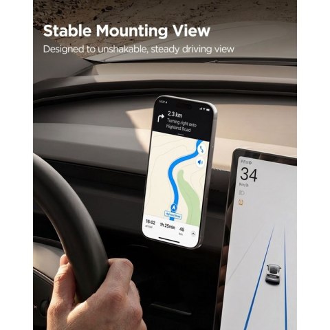 Spigen MFT35-1 Magnetic Dashboard & Windshield & Screen Car Mount - Magnetyczny uchwyt samochodowy MagSafe (Black)