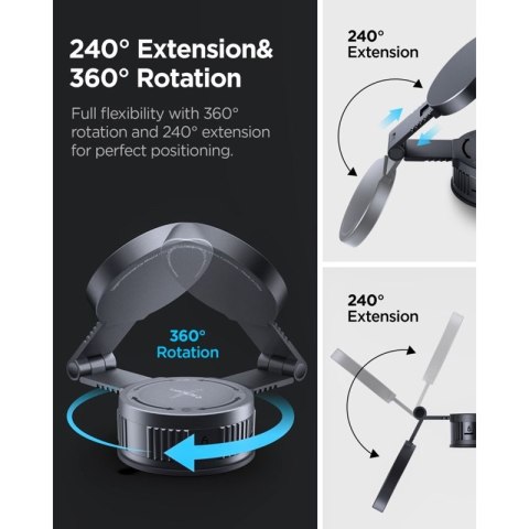 Spigen MFT35-1 Magnetic Dashboard & Windshield & Screen Car Mount - Magnetyczny uchwyt samochodowy MagSafe (Black)