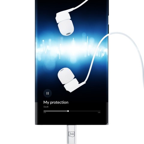 3mk Wired Earphones USB-C - Słuchawki przewodowe dokanałowe (Biały)
