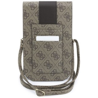 Guess 4G & Classic Logos Stripe Strap - Torebka na telefon (brązowy)