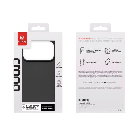 Crong Color Cover Magnetic - Etui MagSafe iPhone 18 Pro / 17 Pro (czarny)