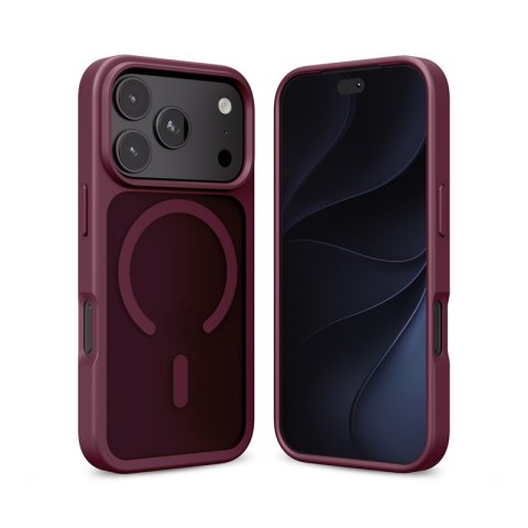 Crong Hybrid Matte Magnetic - Etui MagSafe iPhone 17 Pro (burgundowy)