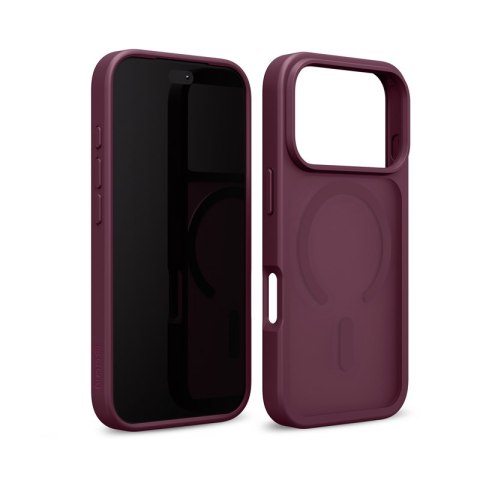 Crong Hybrid Matte Magnetic - Etui MagSafe iPhone 17 Pro (burgundowy)