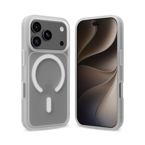 Crong Hybrid Matte Magnetic - Etui MagSafe iPhone 18 Pro / 17 Pro (biały)
