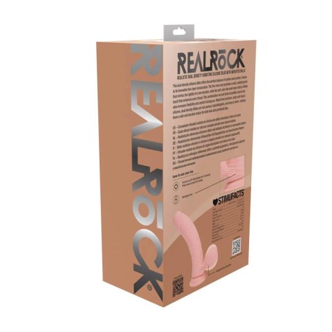 Dual Density Rechargeable Liquid Silicone Vibrator - Curved with Weighted Balls - 7" / 18 cm - Flesh
