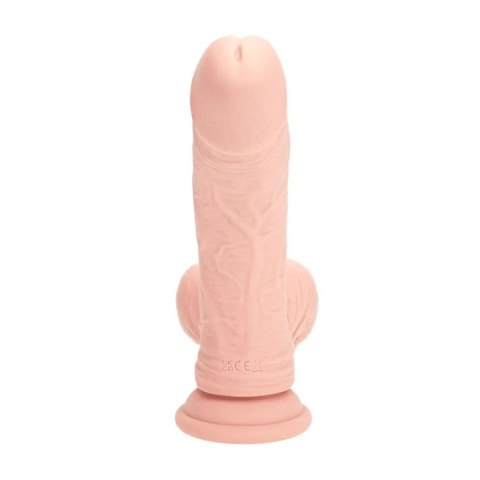 Dual Density Rechargeable Liquid Silicone Vibrator - Curved with Weighted Balls - 7" / 18 cm - Flesh