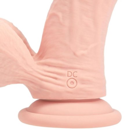 Dual Density Rechargeable Liquid Silicone Vibrator - Curved with Weighted Balls - 7" / 18 cm - Flesh
