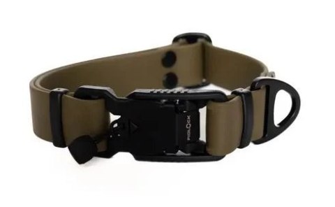 Obroża z klamrą FIDLOCK® Hi-tec z BioThane® oliwkowa 25mm - l