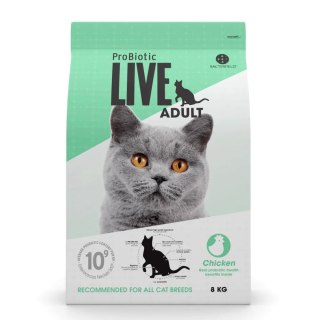 ProBiotic LIVE - sucha karma dla kotów dorosłych - kurczak - 8kg
