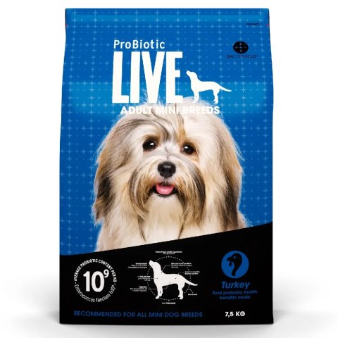 ProBiotic LIVE - sucha karma dla psa dorosłego. Mini i małe rasy - indyk - 2kg