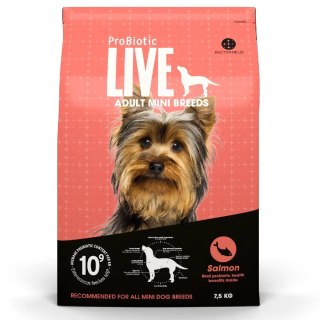 ProBiotic LIVE - sucha karma dla psa dorosłego. Mini i małe rasy - łosoś - 06kg