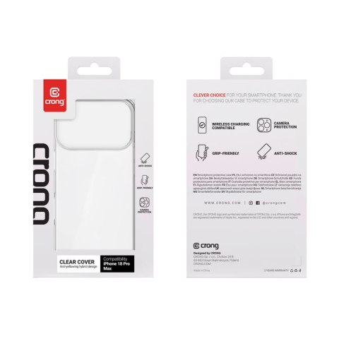 Crong Clear Cover - Etui iPhone 18 Pro Max / 17 Pro Max (przezroczysty)
