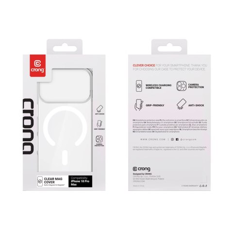 Crong Clear MAG Cover - Etui MagSafe iPhone 18 Pro Max / 17 Pro Max (przezroczysty)