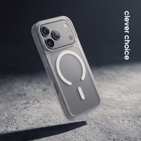 Crong Hybrid Matte Magnetic - Etui MagSafe iPhone 18 Pro Max / 17 Pro Max (biały)