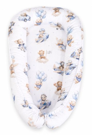 Kokon niemowlęcy dwustronny kojec otulacz Premium MY SWEET BABY- Blue Sky Bears