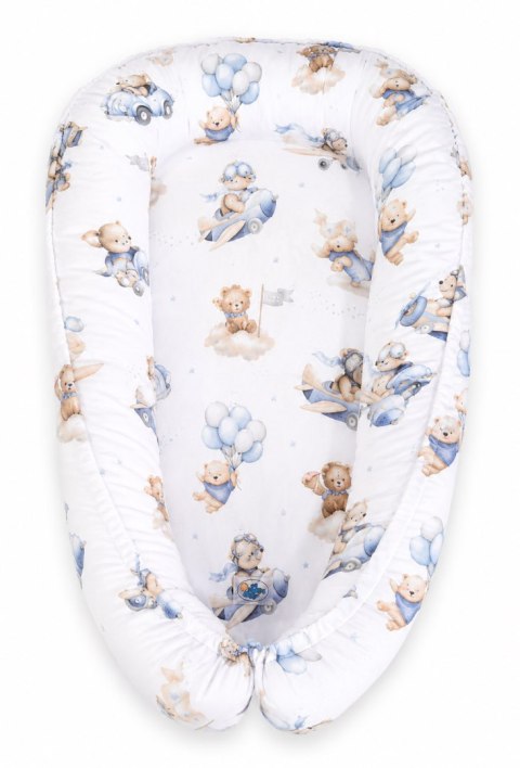 Kokon niemowlęcy dwustronny kojec otulacz Premium MY SWEET BABY- Blue Sky Bears