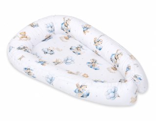 Kokon niemowlęcy dwustronny kojec otulacz Premium MY SWEET BABY- Blue Sky Bears
