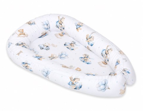 Kokon niemowlęcy dwustronny kojec otulacz Premium MY SWEET BABY- Blue Sky Bears