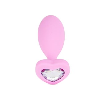 Silicone Anal Plug with Heart Crystal Base