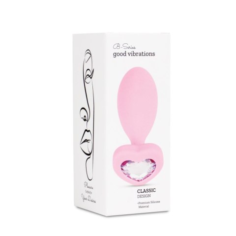 Silicone Anal Plug with Heart Crystal Base