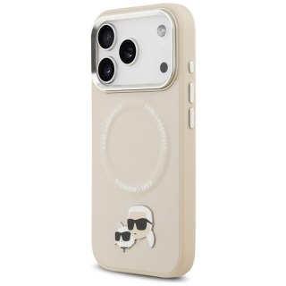 Karl Lagerfeld Karl & Choupette Pins MagSafe - Etui iPhone 17 Pro Max (beżowy)
