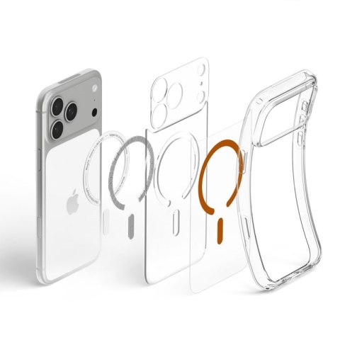 Spigen Ultra Hybrid Mag MagSafe - Etui do iPhone 18 Pro / 17 Pro (Clear/Orange)