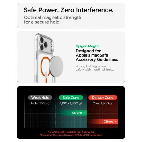 Spigen Ultra Hybrid Mag MagSafe - Etui do iPhone 18 Pro / 17 Pro (Clear/Orange)