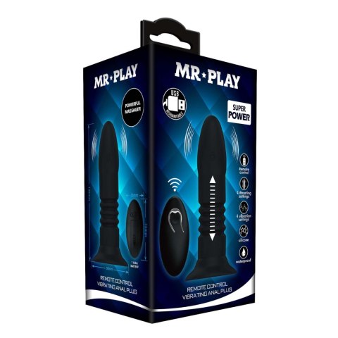 MR PLAY - VIBRATING ANAL PLUG 4 vibrations 4 thrusting Remote Control