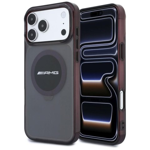 AMG IML Transparent Bicolor Block MagSafe - Etui iPhone 18 Pro Max / 17 Pro Max (czarny / burgundowy)
