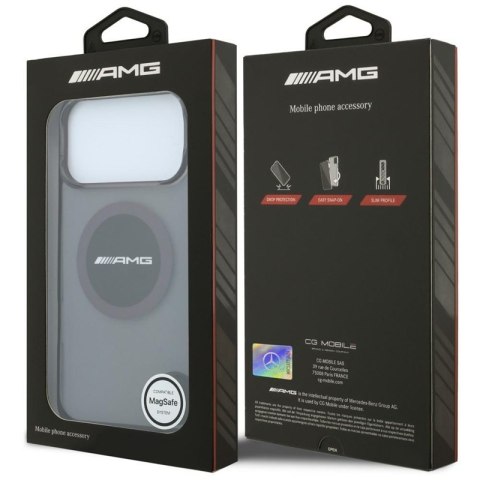 AMG IML Transparent Bicolor Block MagSafe - Etui iPhone 18 Pro Max / 17 Pro Max (czarny / burgundowy)