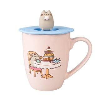 Pusheen - Kubek ceramiczny z silikonową pokrywką i figurką 3D 350 ml