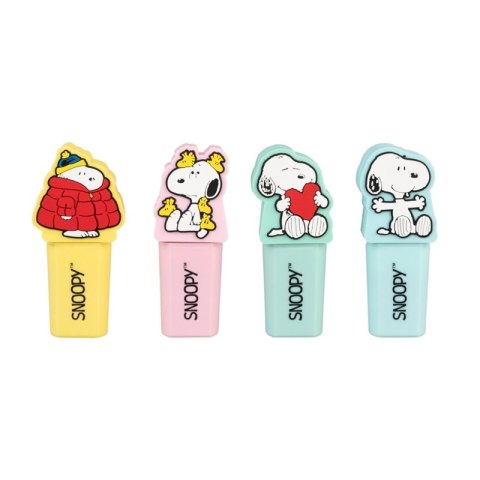Snoopy - Zestaw zakreślaczy 4 kolory z topperem 3D